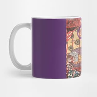 psychedelic abstract collage Mug